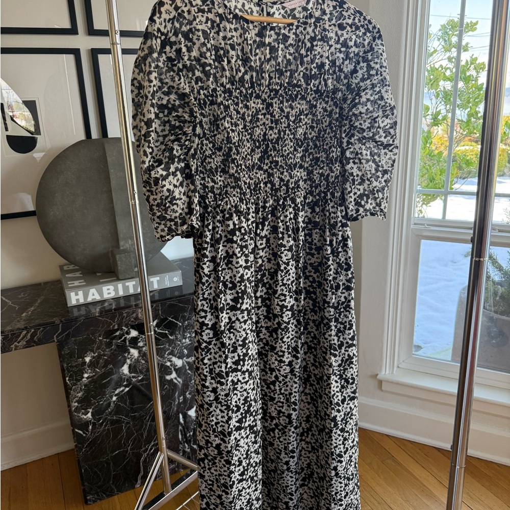 Rebecca Taylor Black & White Leopard-Print Sleeveless Blouse